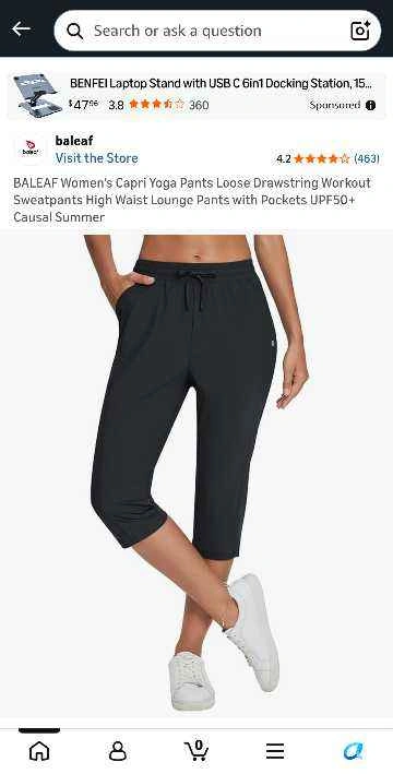 BALEAF Women's High Waist Capri Yoga Pants (Black, 3XL) - photo 2