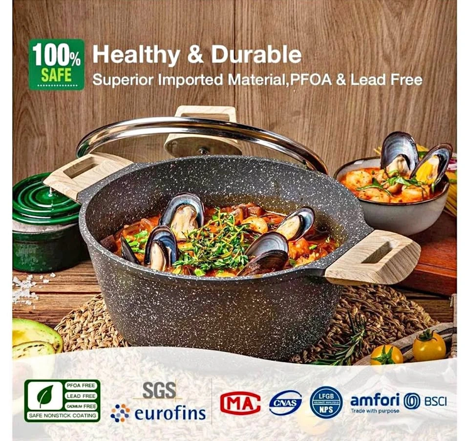 CAROTE 8inch/ 2.3 Quarts Casserole Pot with lid (NEW)