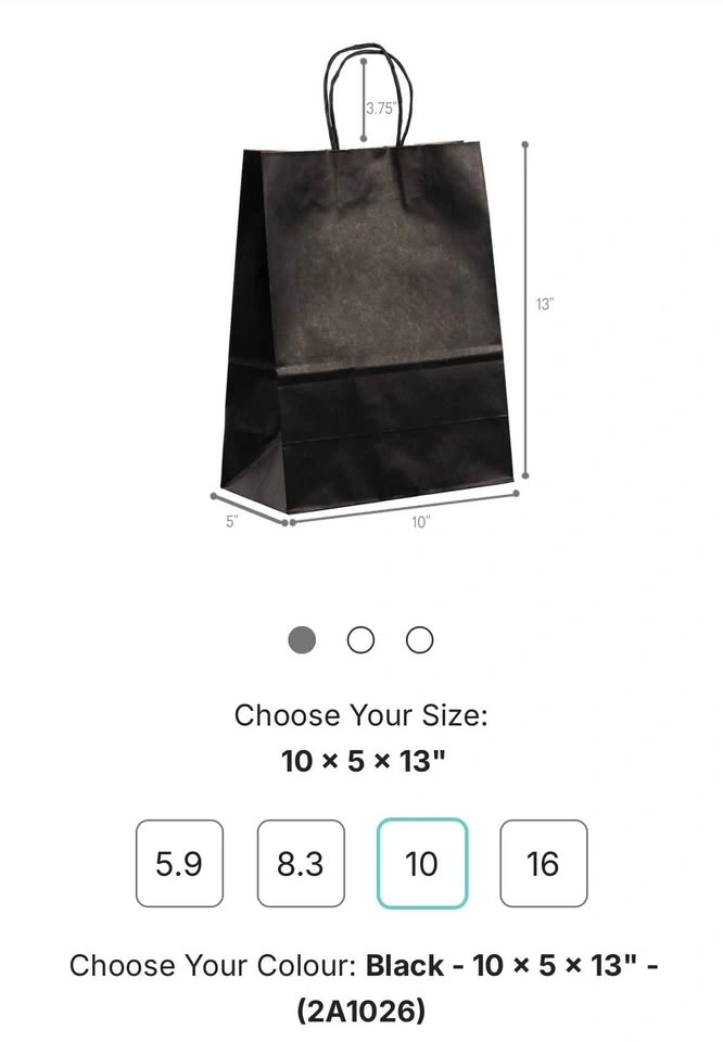 Black Paper Gift Bags x 75 (10 x 5 x 13") - photo 4