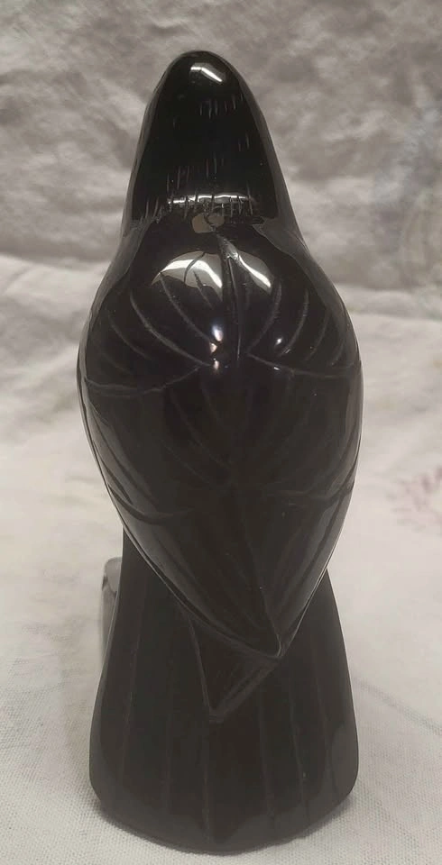 Custom Hand-Carved Obsidian Raven – One of a Kind 5 inch - photo 5