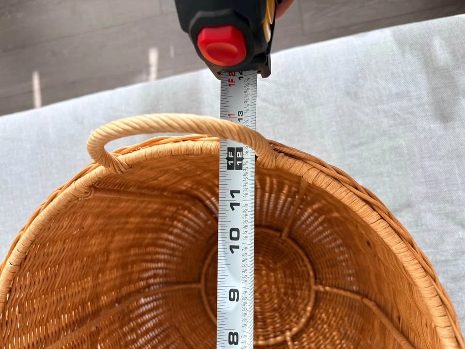 Tall Round Woven Wicker Basket with Handles - photo 5