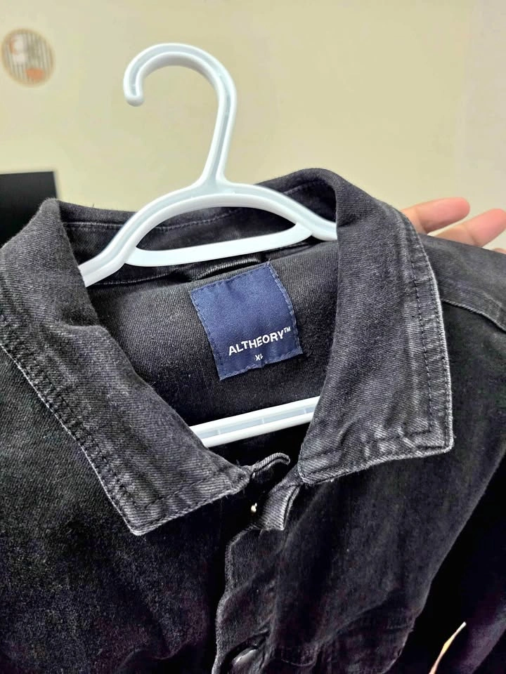 ALTHEORY faded Black Denim Jacket XL