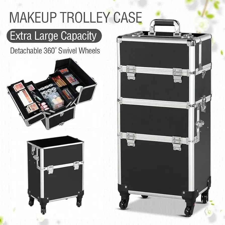 Yaheetech Rolling Makeup Train Case - photo 4