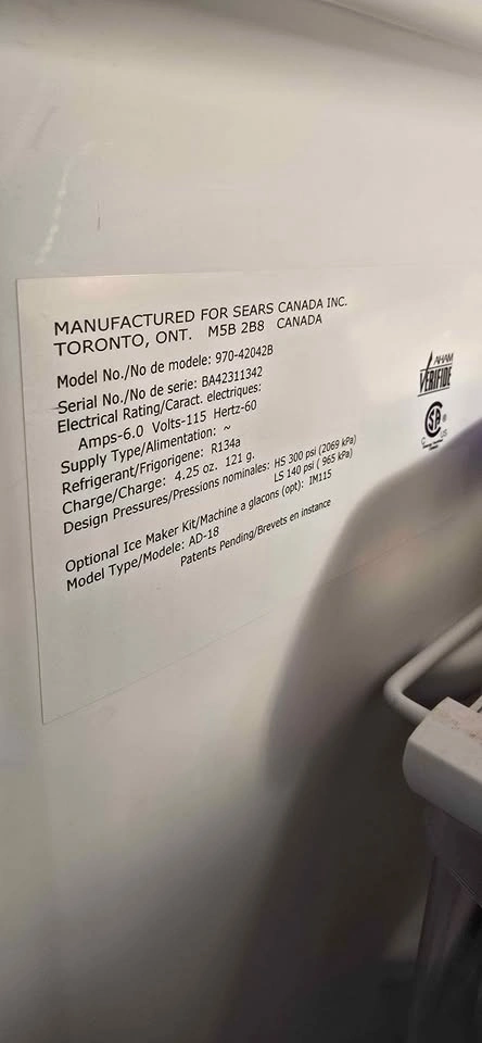 Kenmore Refrigerator Model 970-42042B- Garage Fridge - photo 3