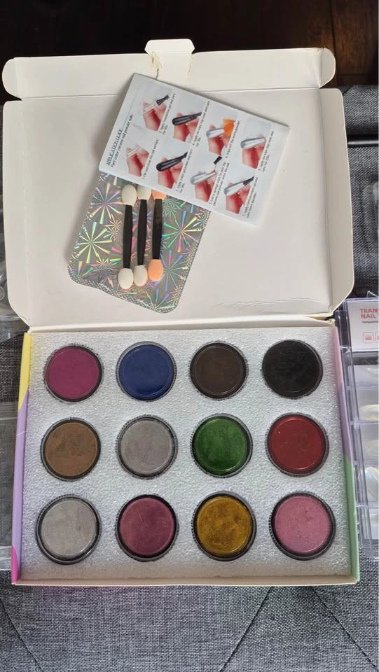 Nail Art Kit with Chrome Powder Palette, Tips, and Tools - photo 2