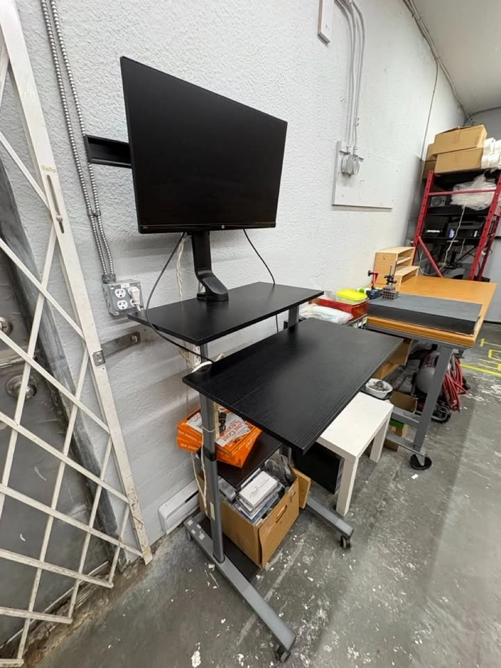 Work station cart + 27" monitor on monitor stand - photo 2