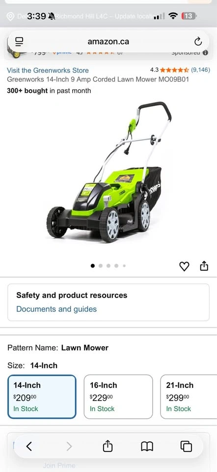 Greenworks 14-Inch 9 Amp Corded Lawn Mower - photo 5