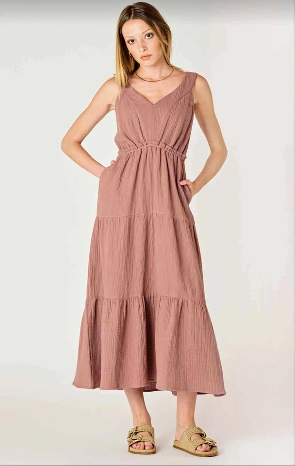 Dex 100% Cotton Gauze Midi Dress
