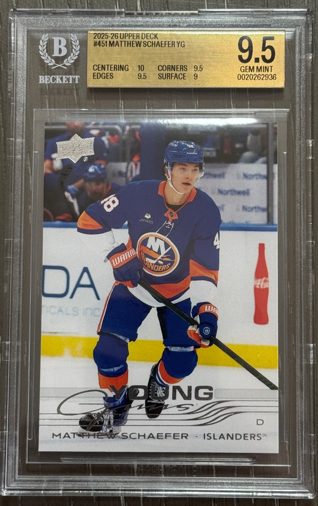 Upper Deck Matthew Schaefer Young Guns