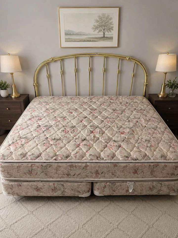 Vintage Brass KING Bed Set with Mattress & Box Spring