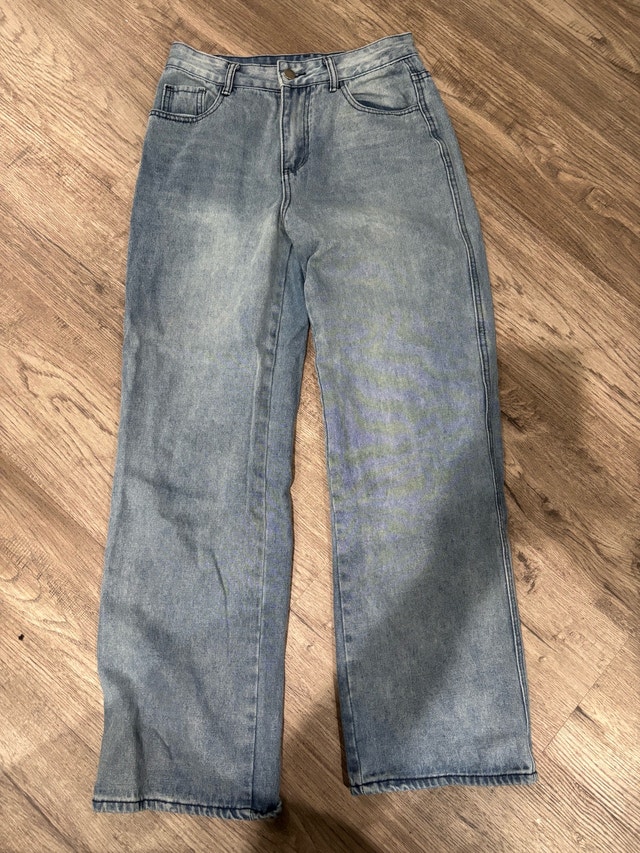 Garage Light Blue High-Waist Straight Leg Jeans