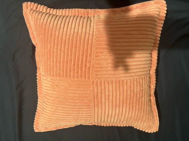 Peach Corduroy Throw Pillow