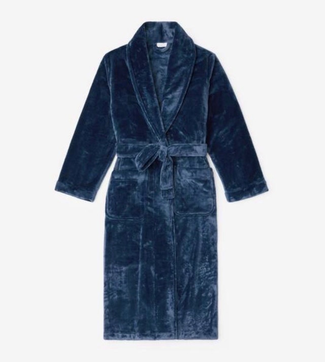 Victoria's Secret Navy Blue Plush Fleece Bathrobe