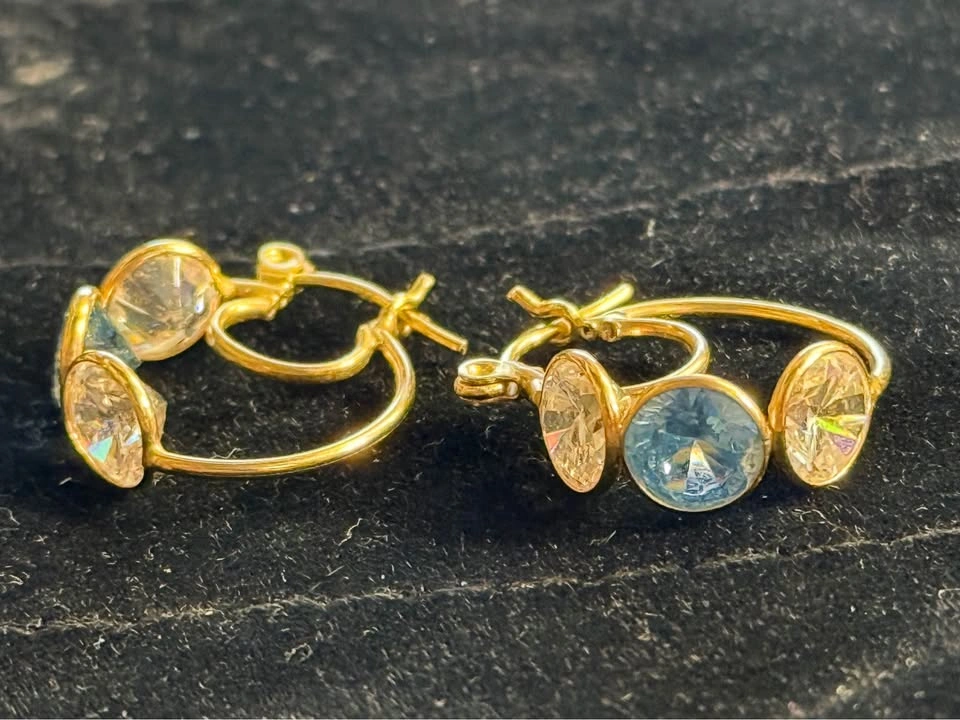 14K Yellow Gold Earrings with Gemstones - photo 3