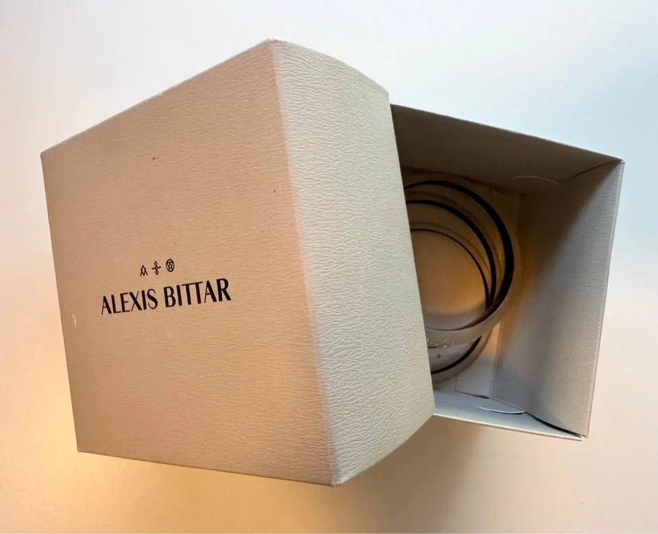 Alexis Bittar Gold Set Of 3 Crystal Dust Lucite Bangle Bracelets - photo 4