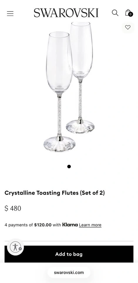 BNIB Swarovski Crystalline Champagne Flutes (Set of 2) – Authent - photo 4