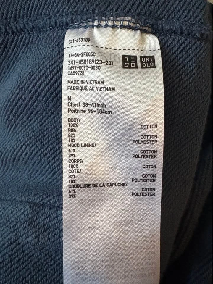 UNIQLO Navy Blue Zip-up Hoodie Men - photo 4