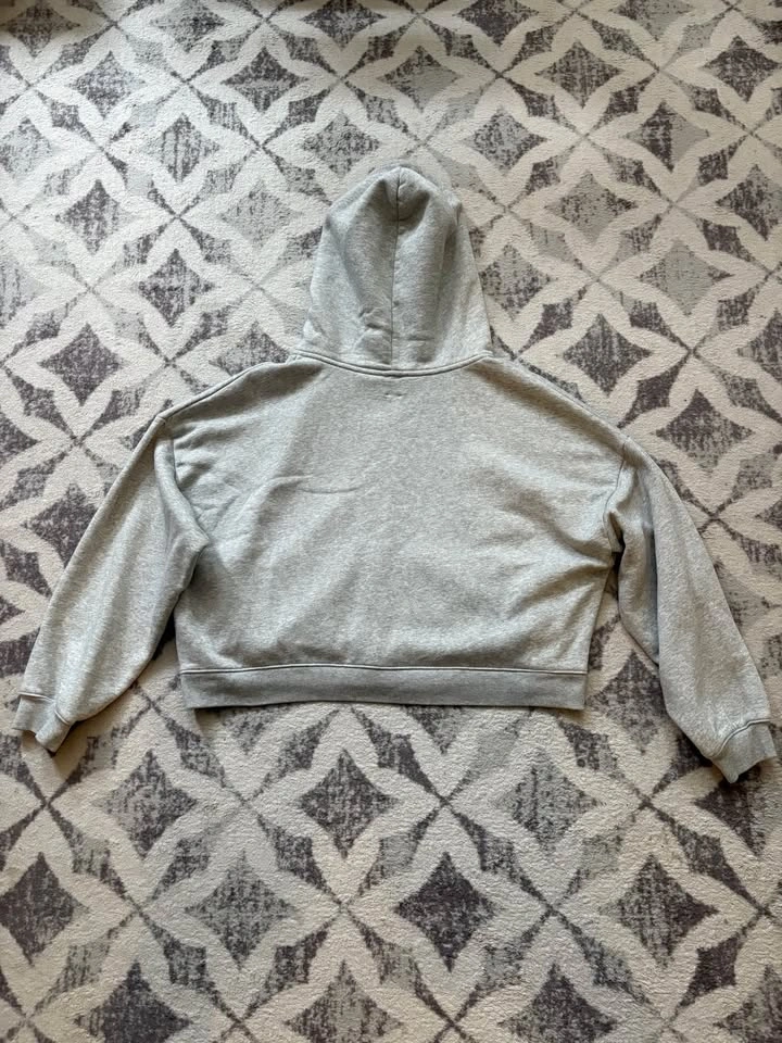 GAP Boxy Cropped Heather Grey Zip-Up Hoodie Women - photo 2