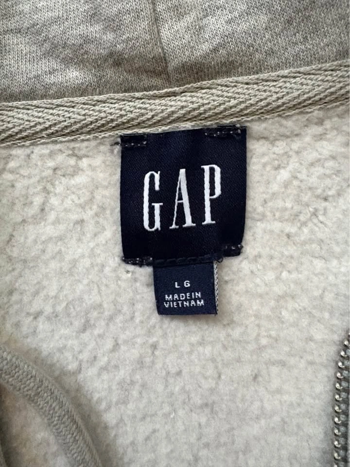 GAP Boxy Cropped Heather Grey Zip-Up Hoodie Women - photo 3