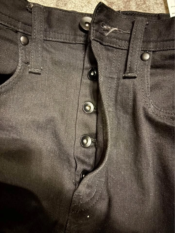 UNBRANDED 11oz Black Stretch Selvedge Denim Jeans - photo 4