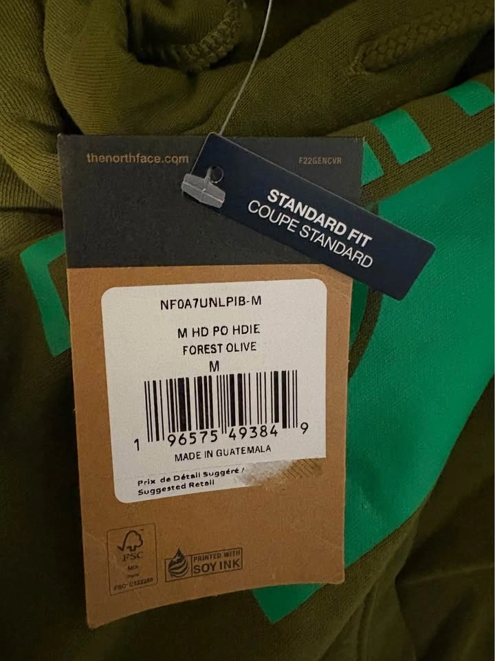 Brand New with Tags The North Face Hoodie Olive Green - photo 4