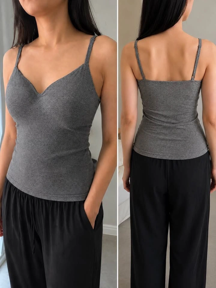 UNIQLO Women’s Built-In Bra Camisole – Grey – Size S - photo 2
