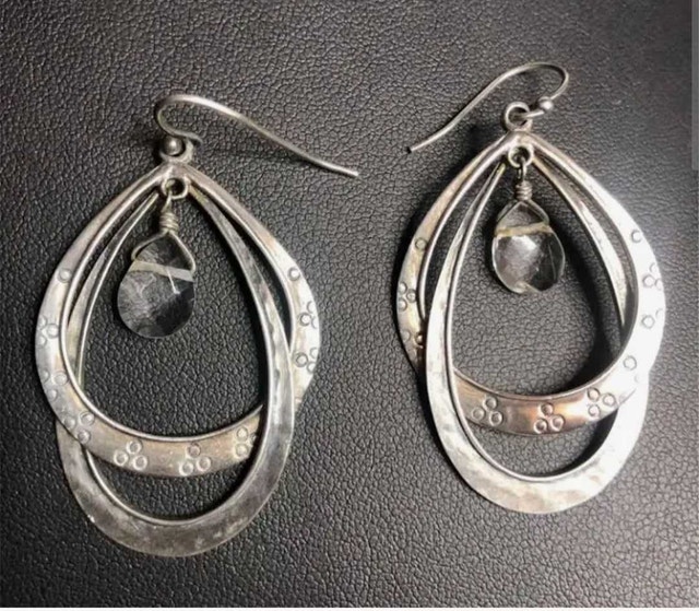 Silpada .925 ss Briolette teardrop dangle earrings, retired