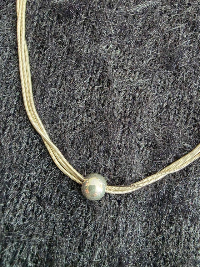 Silpada .925 SS 3 strand necklace with ball necklace
