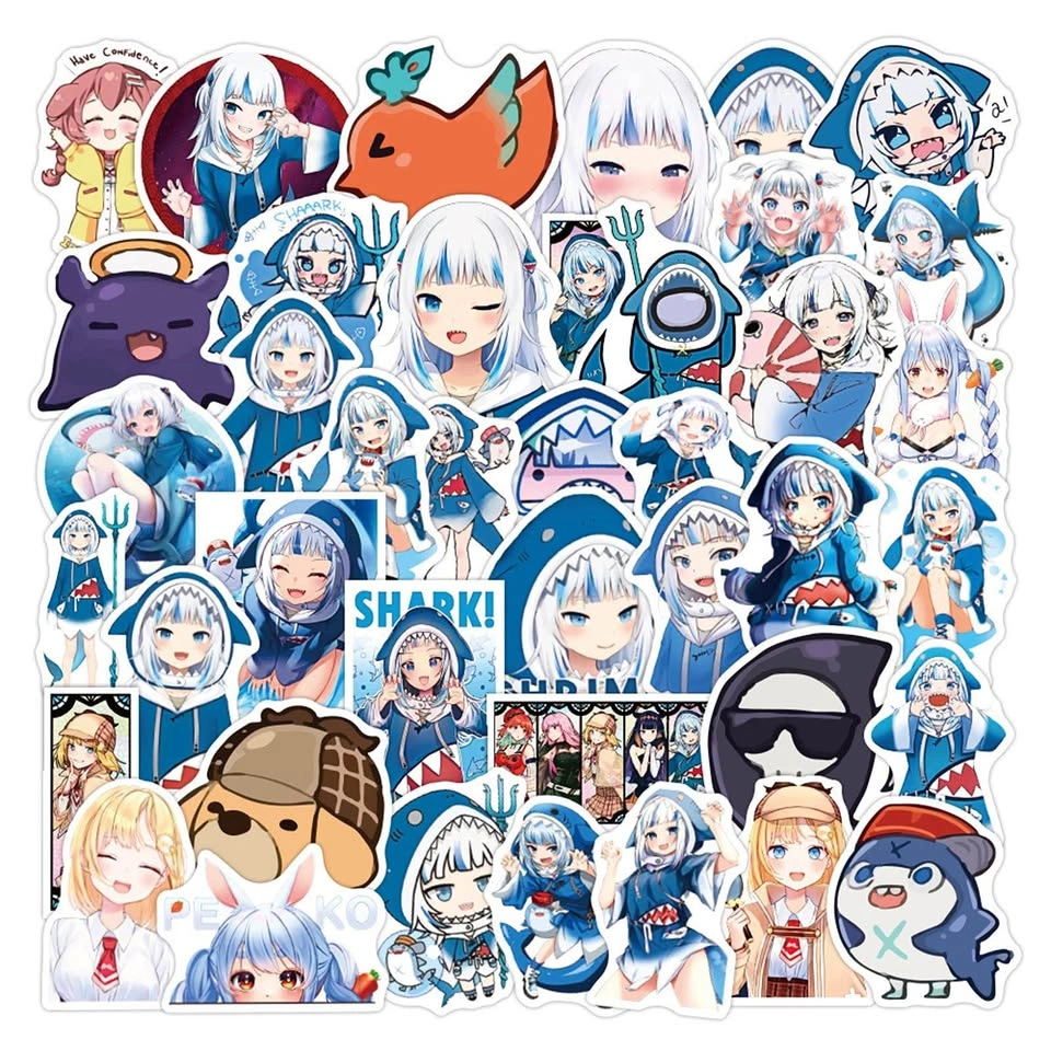 Gawr Gura Vtuber Stickers 50pcs - photo 2