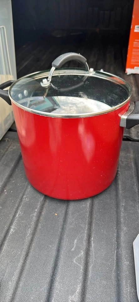 Red Pot with Lid