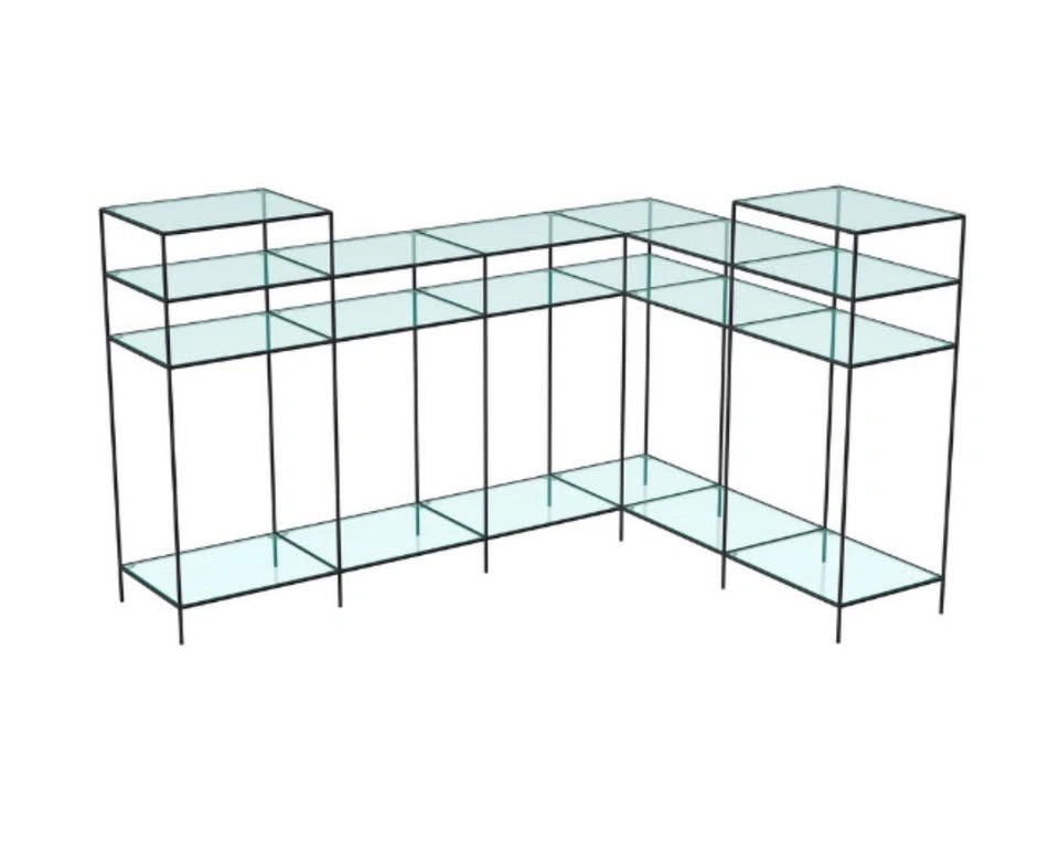 Chrome and glass “Abstracta” shelving - photo 2