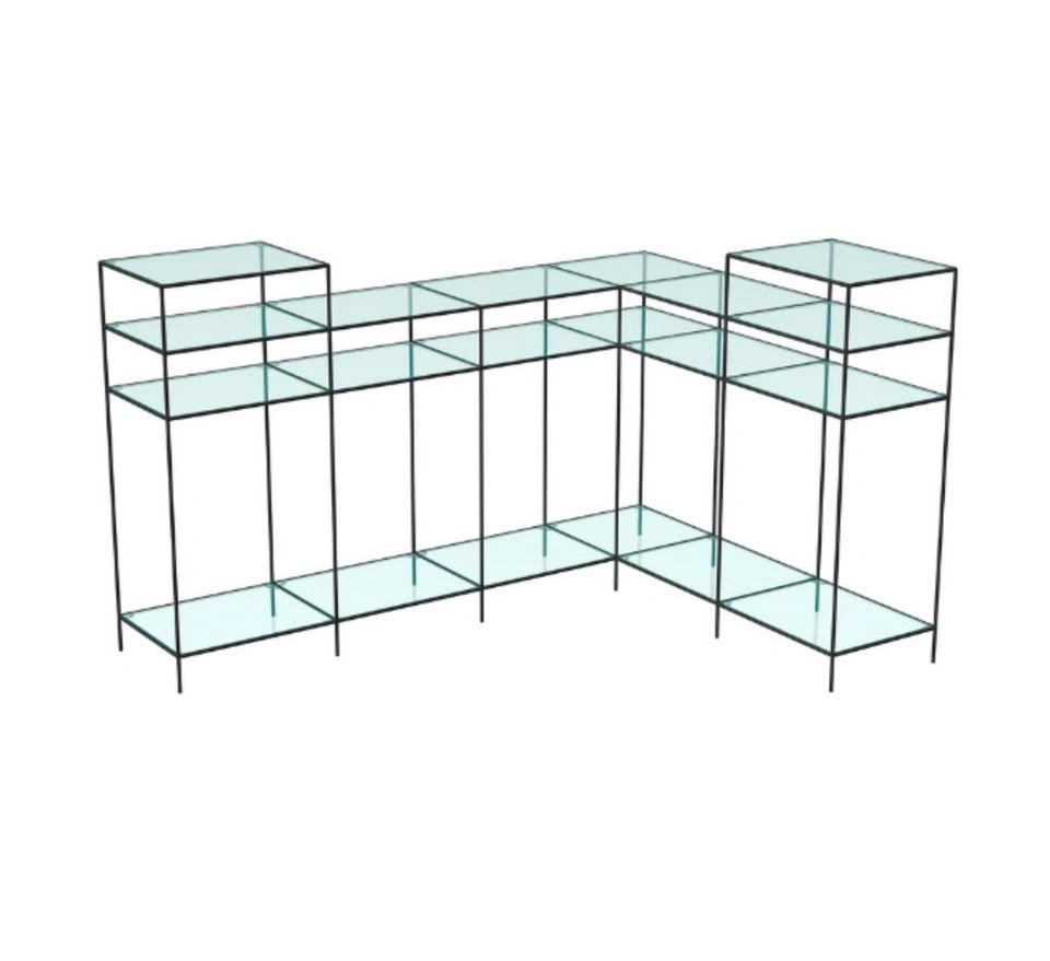 Chrome and glass “Abstracta” shelving - photo 3