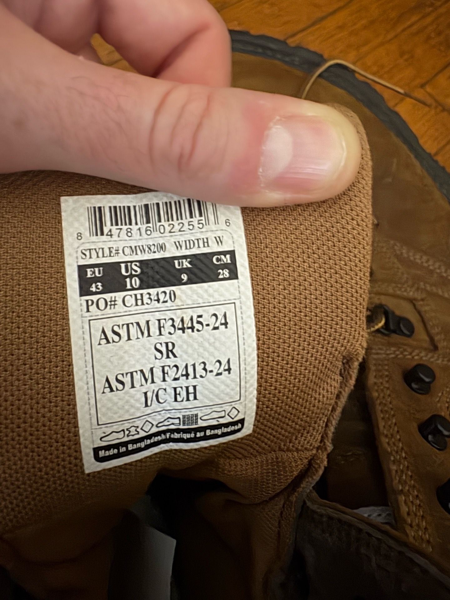 Carhartt Waterproof Work Boots CMW8200 Men's 10 Wide Brown EH - photo 5