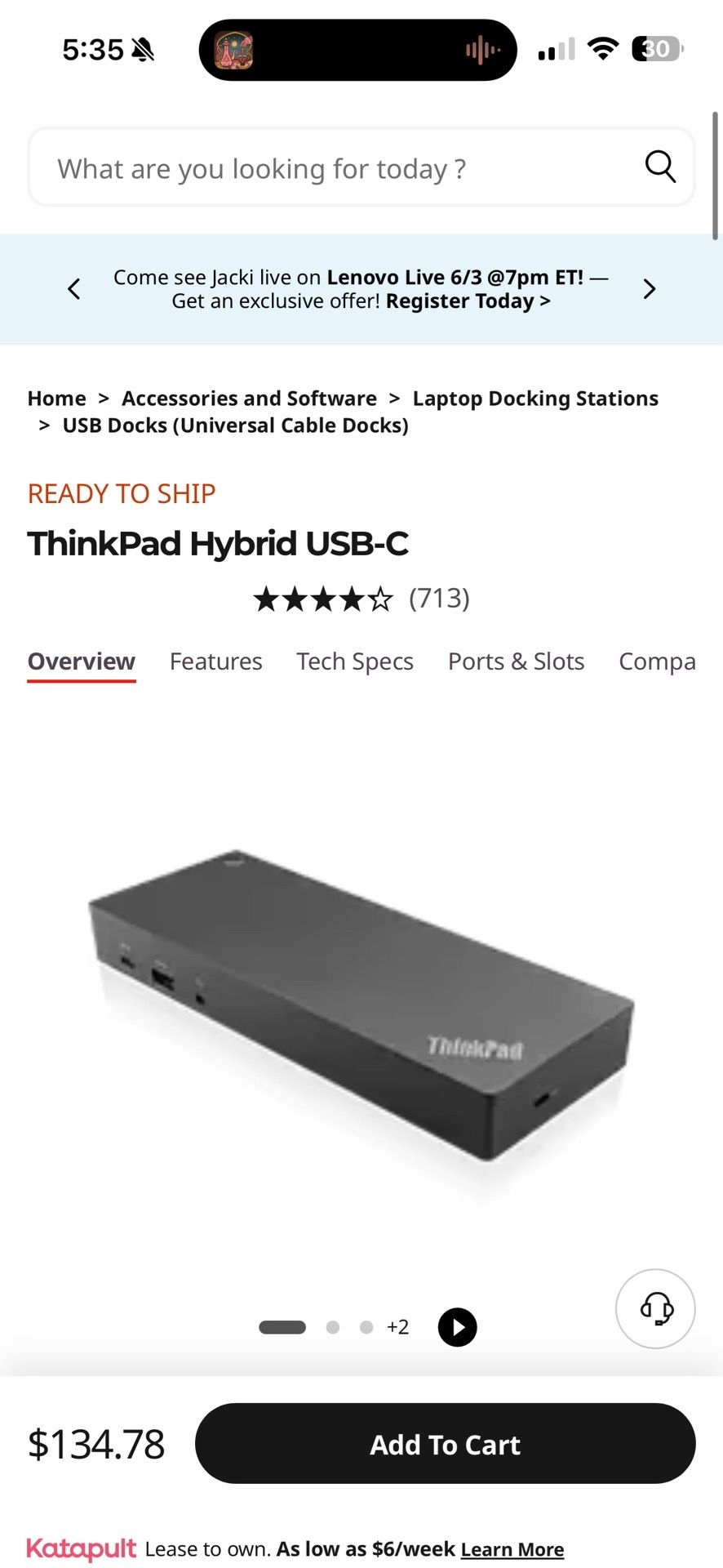 Lenovo ThinkPad Hybrid USB-C with USB-A Dock US (40AF0135US)