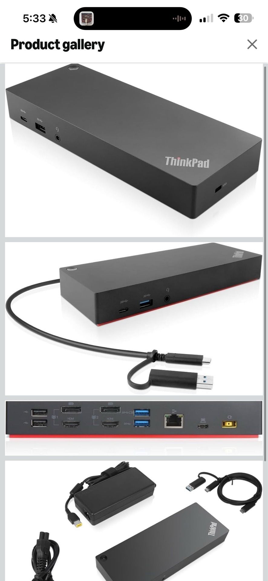 Lenovo ThinkPad Hybrid USB-C with USB-A Dock US (40AF0135US) - photo 2