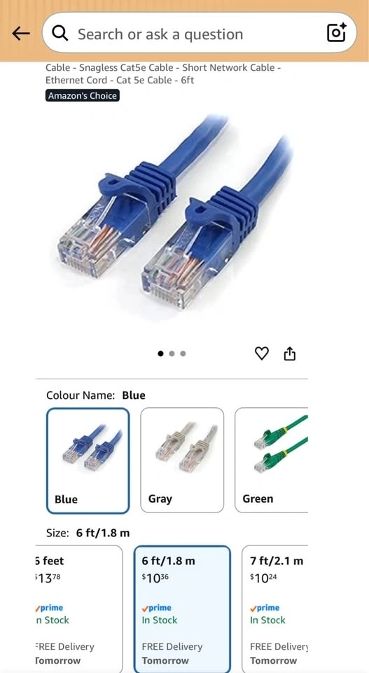 StarTech Cat5e Ethernet Cable 6ft 2pcs - photo 2