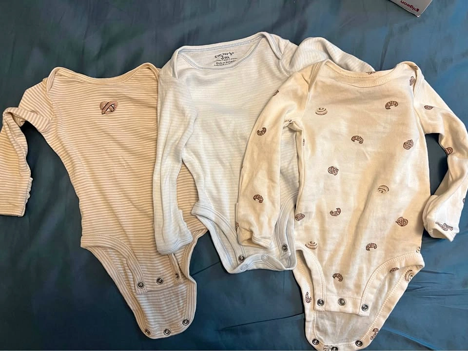 Carters onesies for new born 3pcs