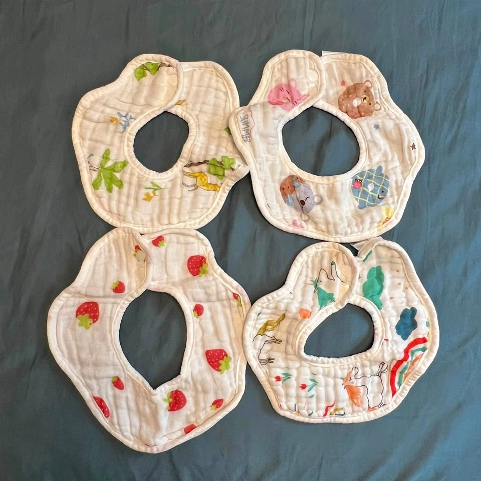 4 Muslin Cotton Baby Bibs