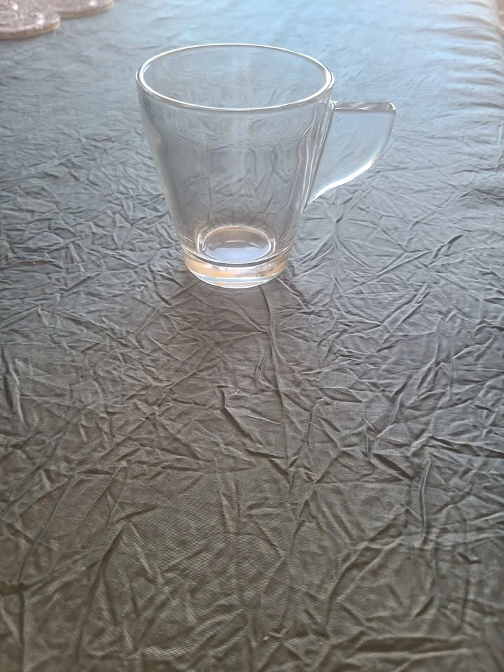 Set of 6 Clear Glass Espresso Coffee cups from Italy - photo 2
