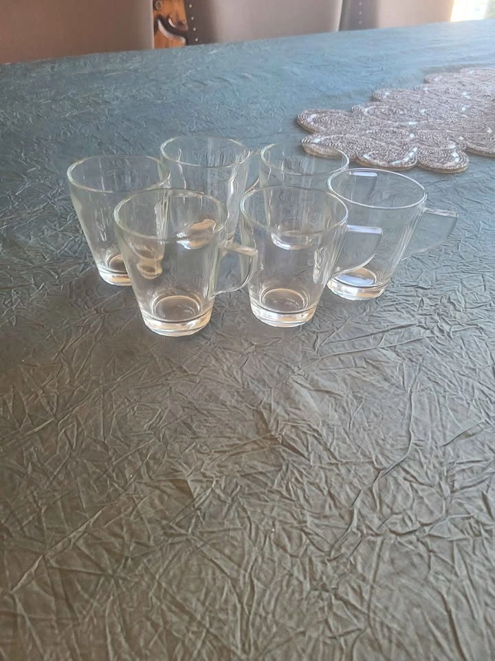Set of 6 Clear Glass Espresso Coffee cups from Italy - photo 3
