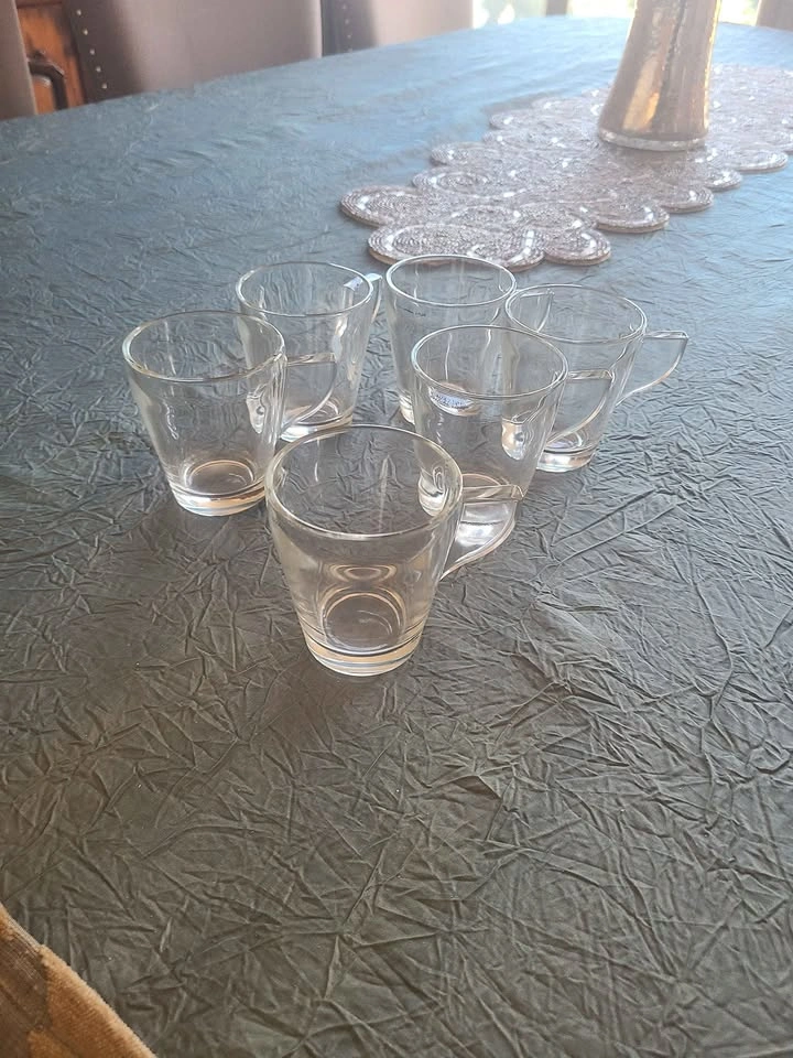Set of 6 Clear Glass Espresso Coffee cups from Italy - photo 4
