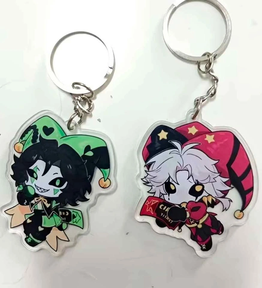 Freak Circus Pierrot and Harlequin keychains