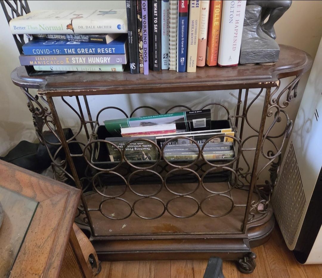 Metal and Wood Wine Rack