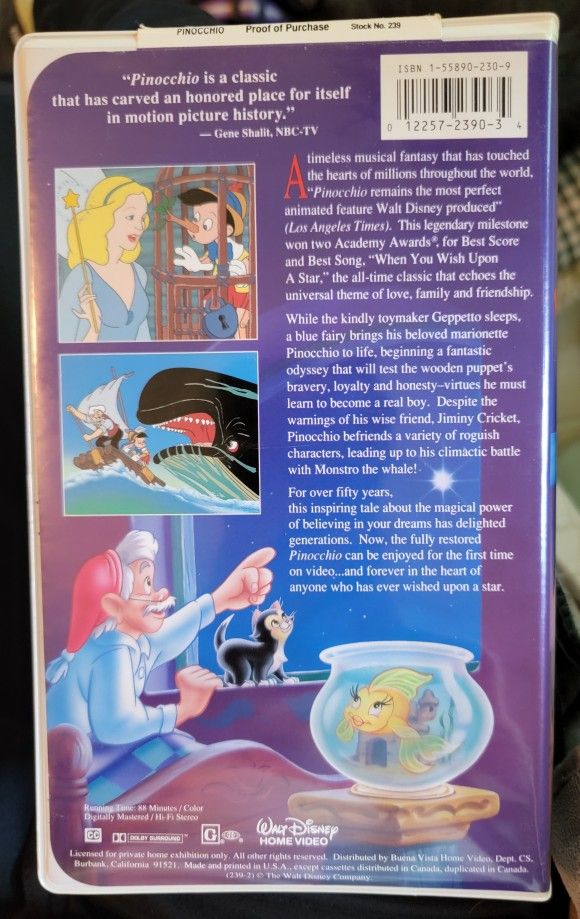 Pinocchio VHS - photo 2