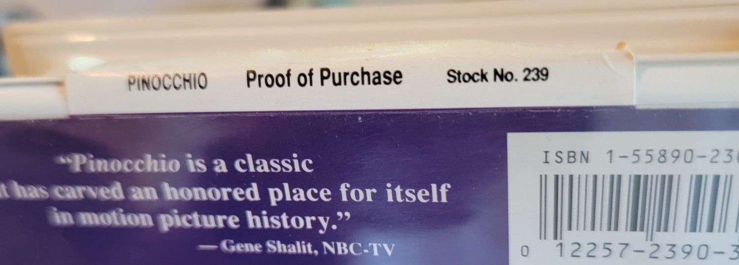 Pinocchio VHS - photo 4