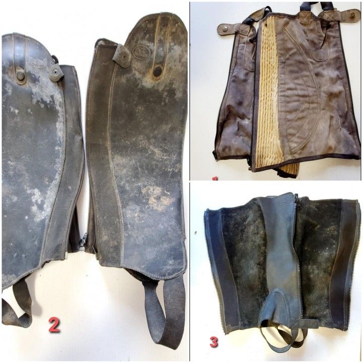 Half-Chaps Gaiter Leggings Leather Suede