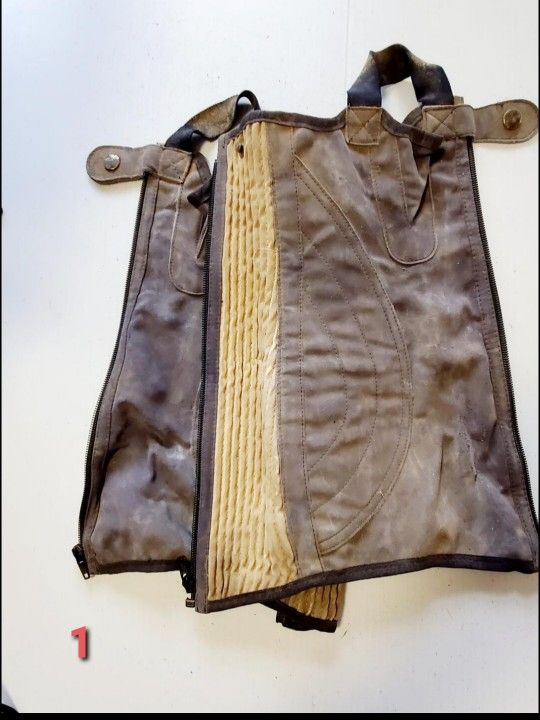 Half-Chaps Gaiter Leggings Leather Suede - photo 2