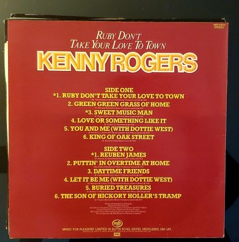 Kenny Rogers Ruby Don't Take Your Love to Town Vinyl LP - photo 2