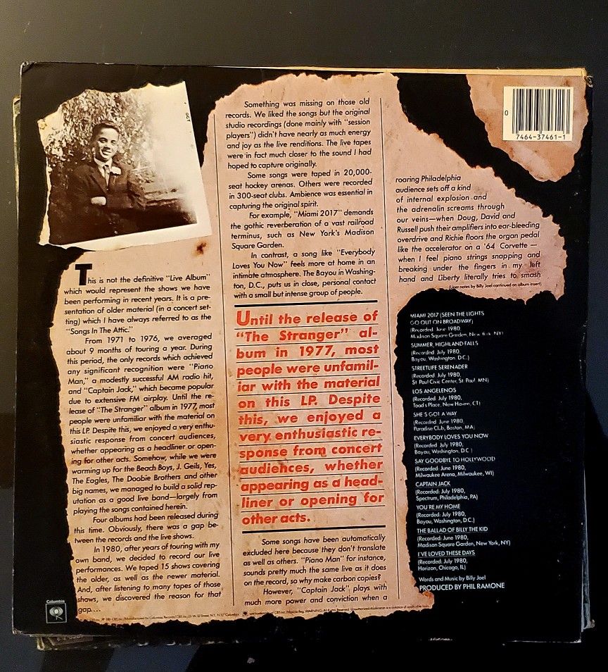 Billy Joel Album LP Vinyl - photo 2