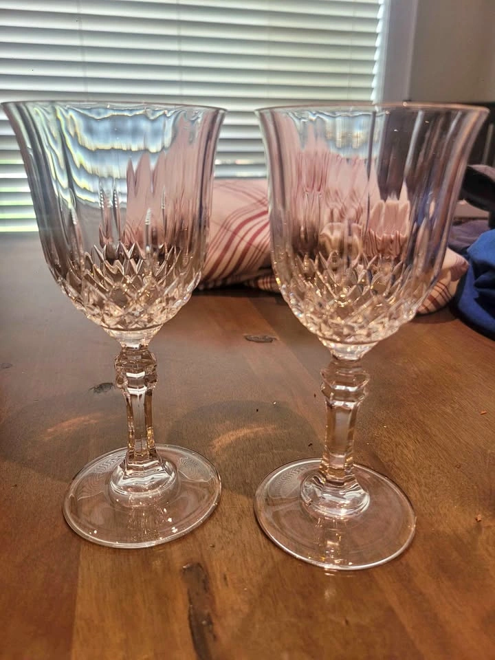 Vintage Cristal D'Arques "Longchamp" Crystal Wine Glasses - Set